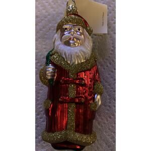 Patricia Breen Santa Claus Red Stripes Christmas Tree Ornament With Tags